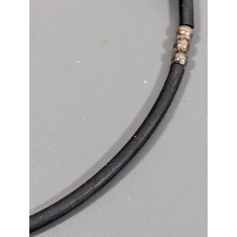 Sterling Silver 925 Black Rubber Flex Wire Choker Necklace Gothic Industrial 17